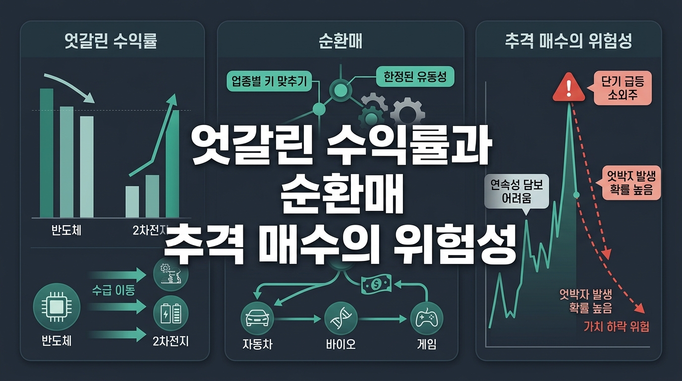 엇갈린 수익률과 순환매, 추격 매수의 위험성