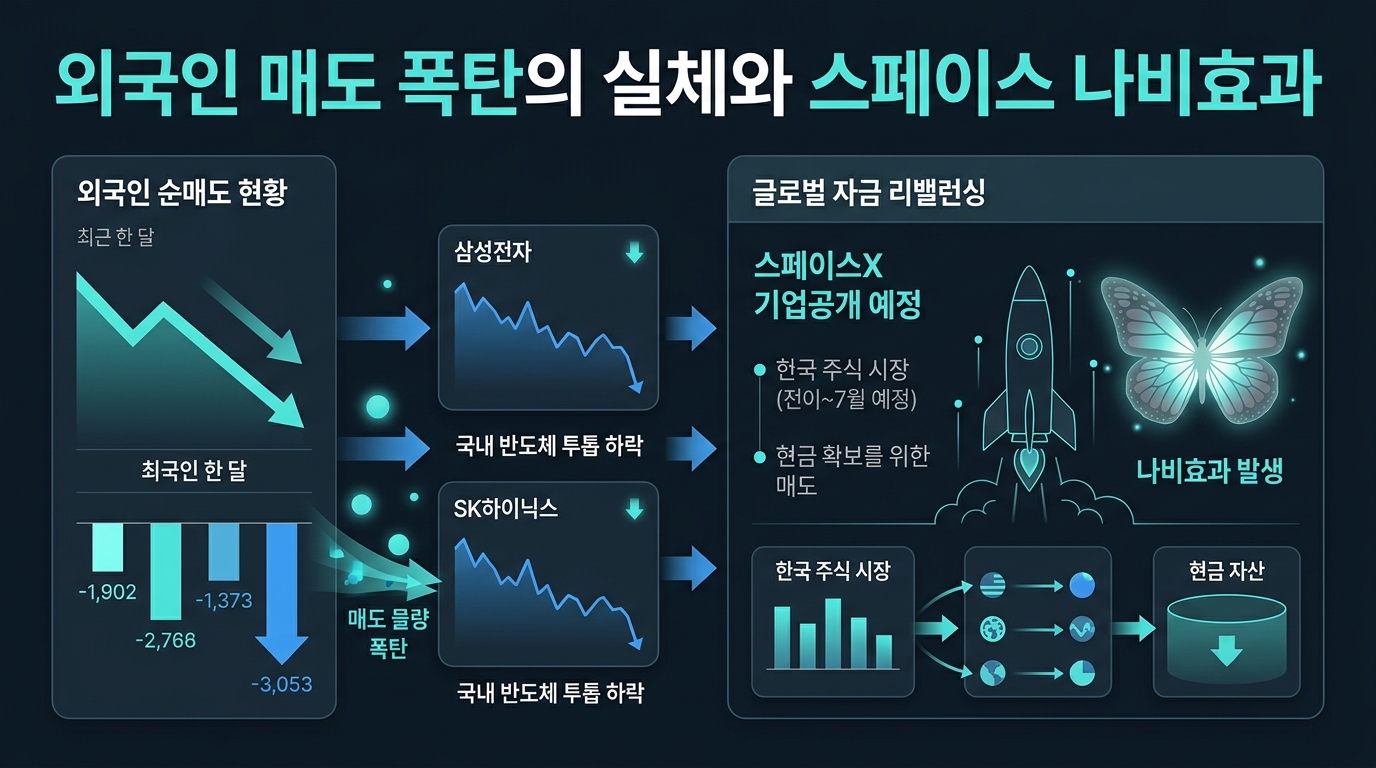 외국인 매도 폭탄의 실체와 스페이스X 나비효과
