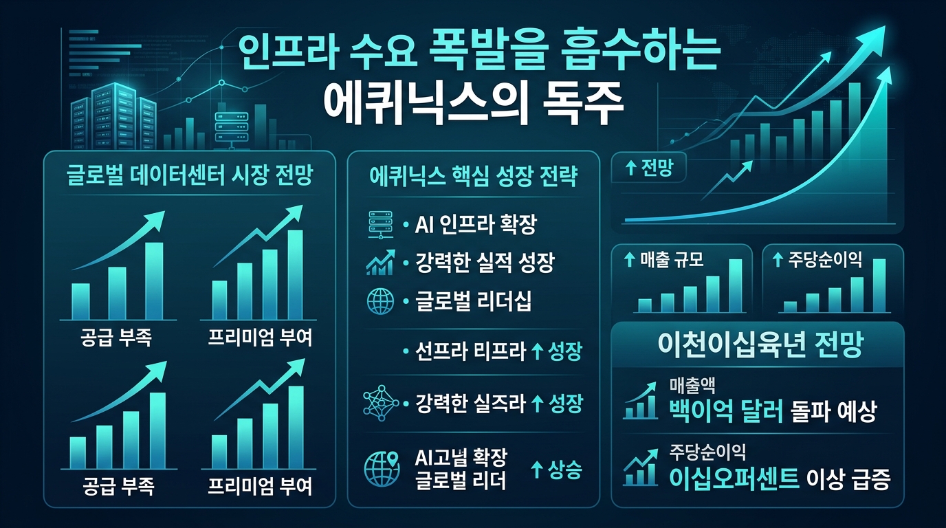 AI 인프라 수요 폭발을 흡수하는 에퀴닉스의 독주