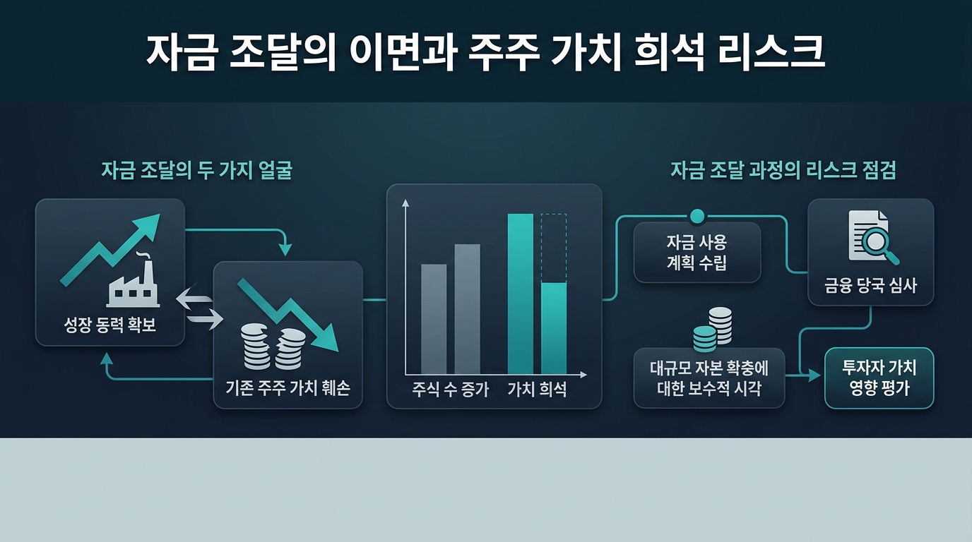 자금 조달의 이면과 주주 가치 희석 리스크