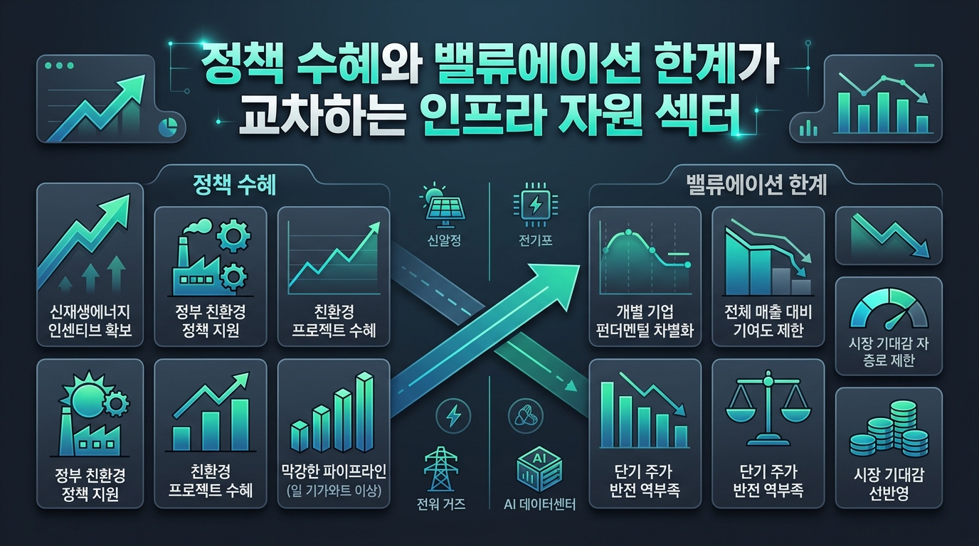 정책 수혜와 밸류에이션 한계가 교차하는 인프라 자원 섹터