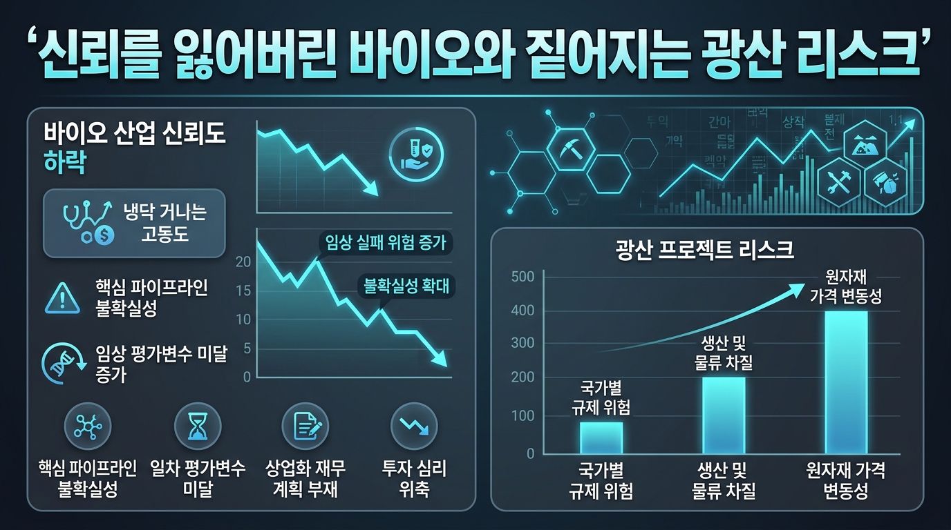 신뢰를 잃어버린 바이오와 짙어지는 광산 리스크