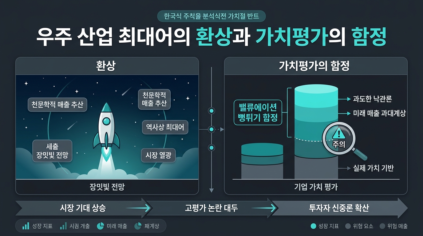 우주 산업 최대어의 환상과 가치평가의 함정