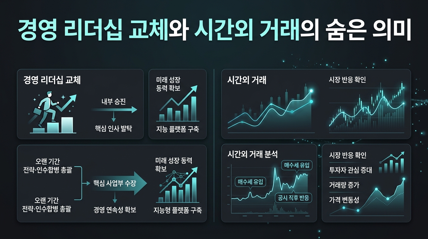 경영 리더십 교체와 시간외 거래의 숨은 의미
