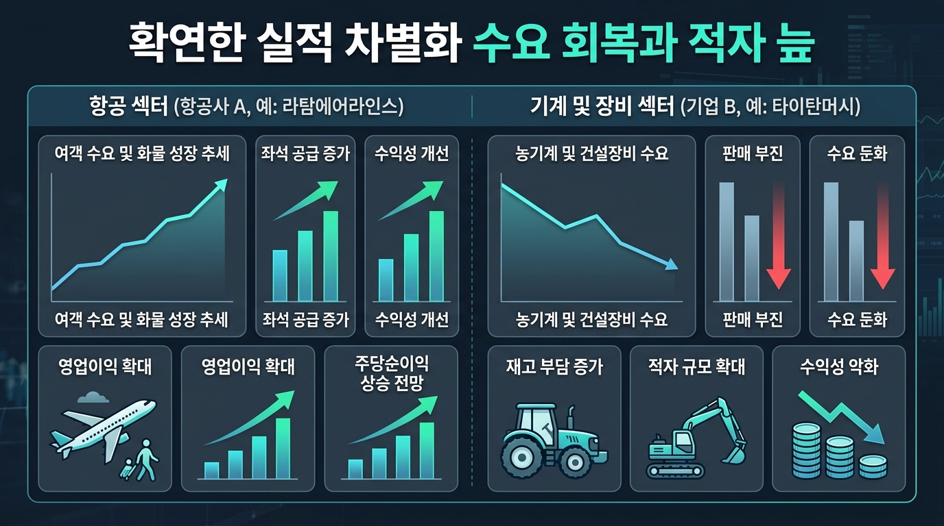 확연한 실적 차별화 수요 회복과 적자 늪