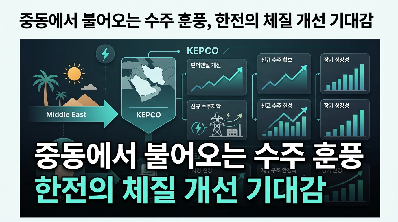 중동에서 불어오는 수주 훈풍, 한전의 체질 개선 기대감