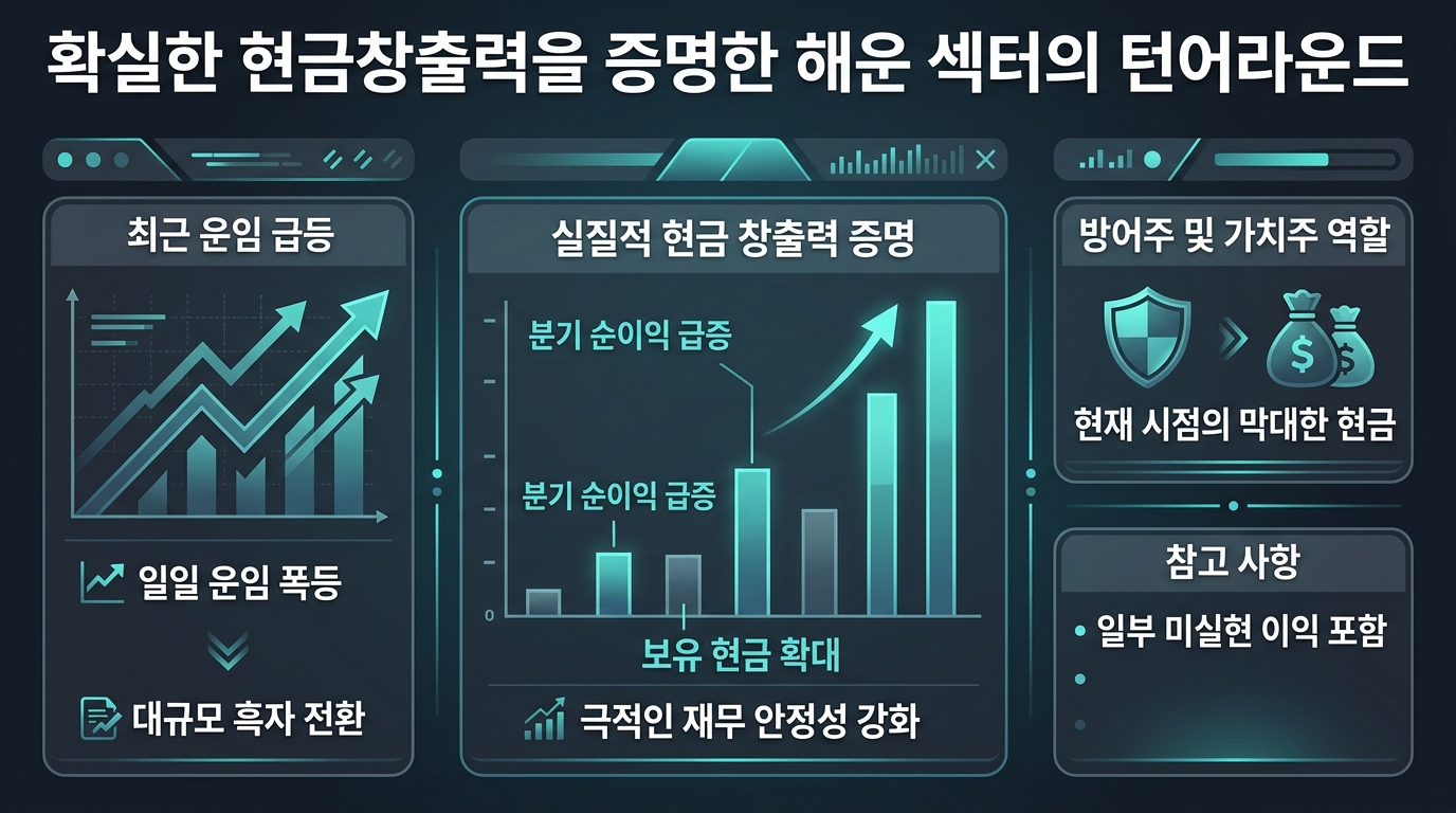 확실한 현금창출력을 증명한 해운 섹터의 턴어라운드