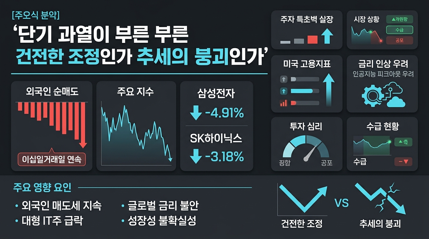 단기 과열이 부른 건전한 조정인가 추세의 붕괴인가
