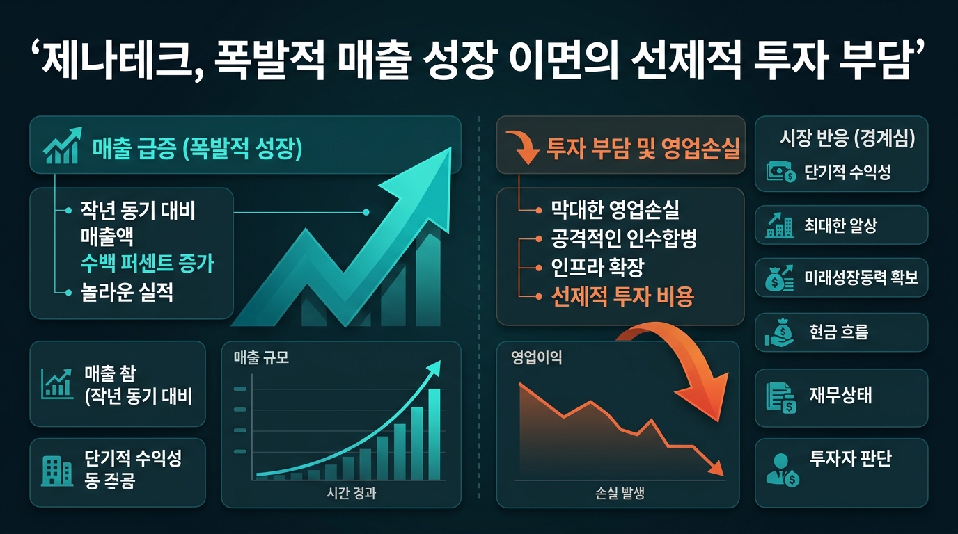 제나테크, 폭발적 매출 성장 이면의 선제적 투자 부담