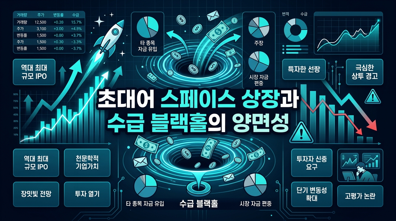 초대어 스페이스 상장과 수급 블랙홀의 양면성