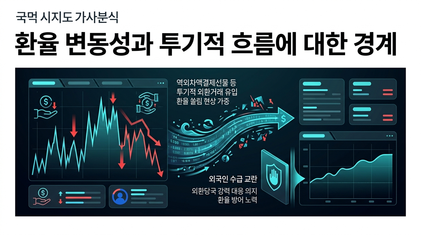 환율 변동성과 투기적 흐름에 대한 경계