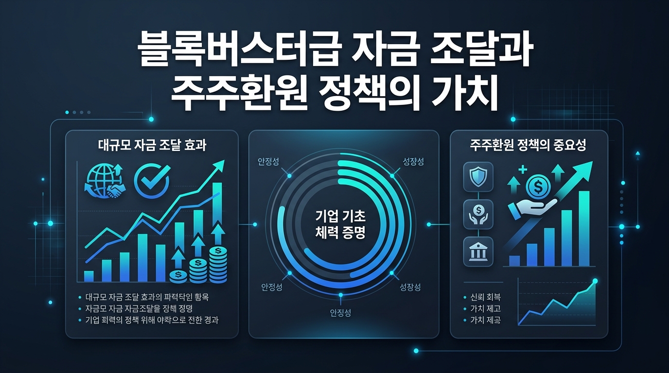 블록버스터급 자금 조달과 주주환원 정책의 가치
