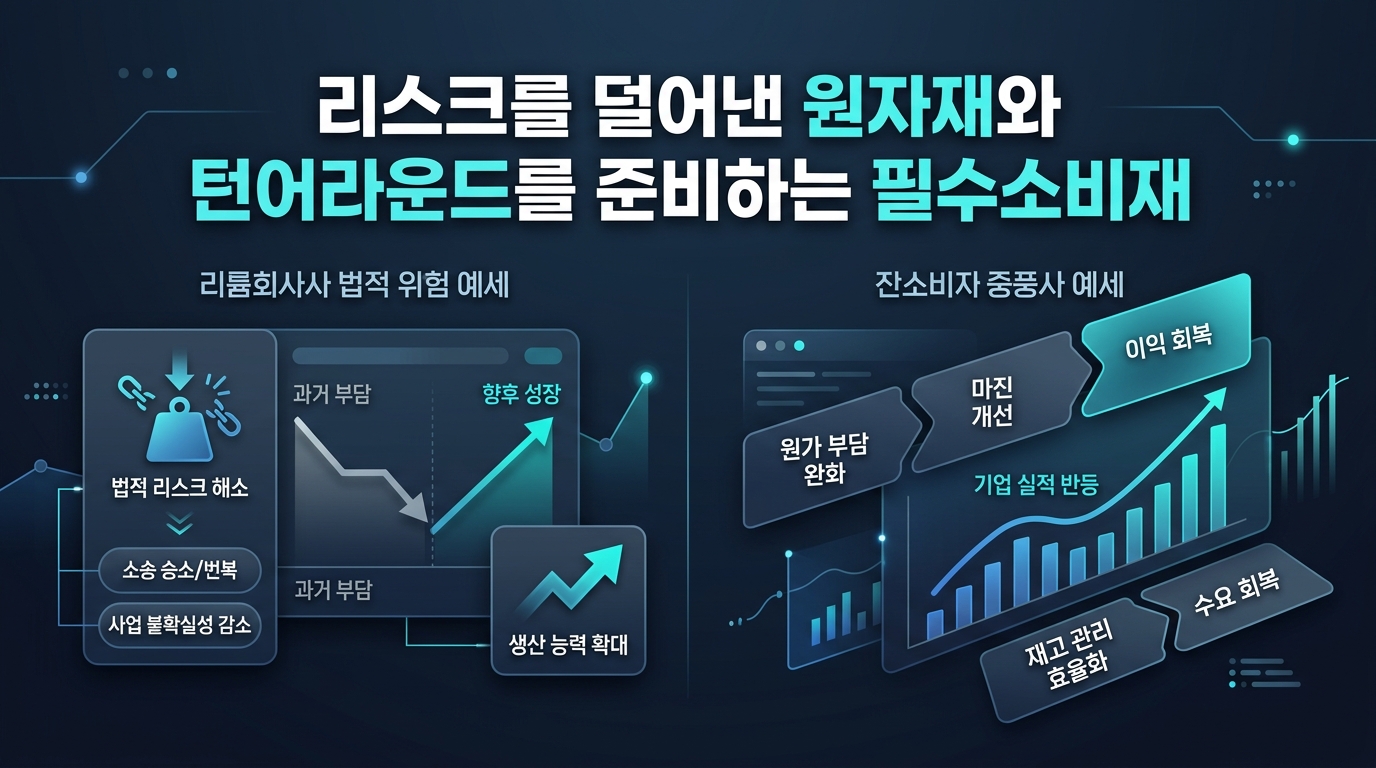 리스크를 덜어낸 원자재와 턴어라운드를 준비하는 필수소비재