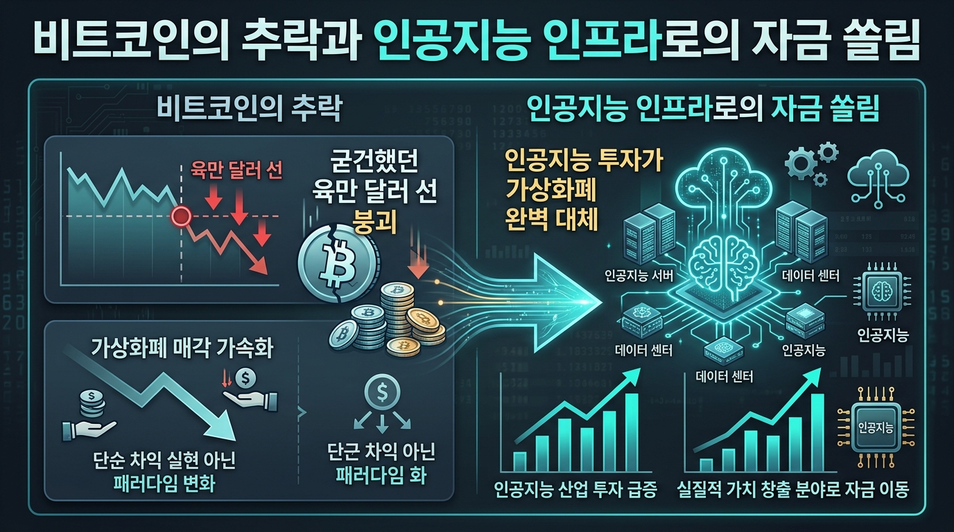 비트코인의 추락과 인공지능 인프라로의 자금 쏠림