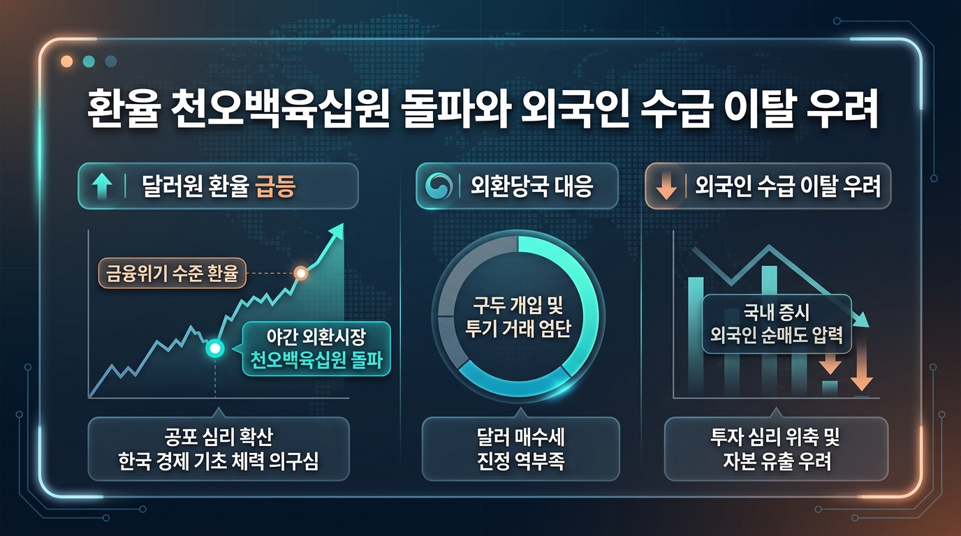 환율 1560원 돌파와 외국인 수급 이탈 우려