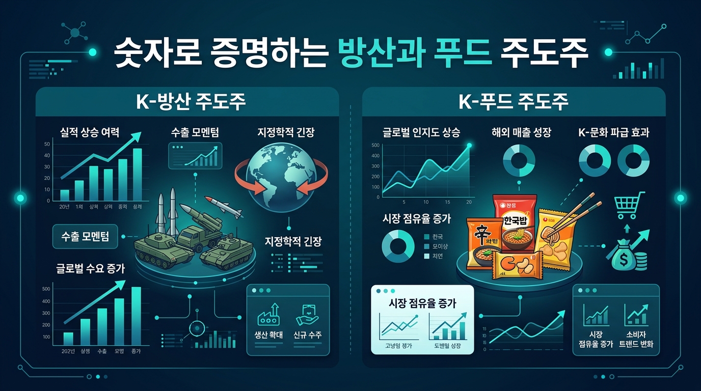 숫자로 증명하는 K방산과 K푸드 주도주