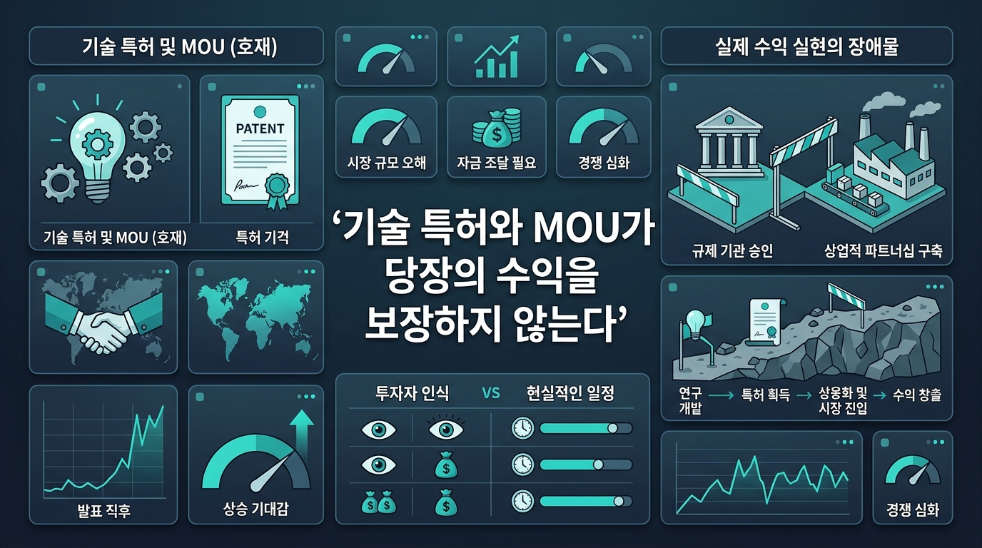 기술 특허와 MOU가 당장의 수익을 보장하지 않는다