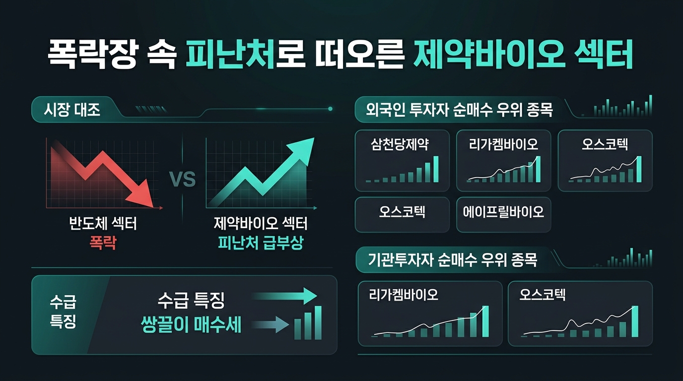 폭락장 속 피난처로 떠오른 제약바이오 섹터