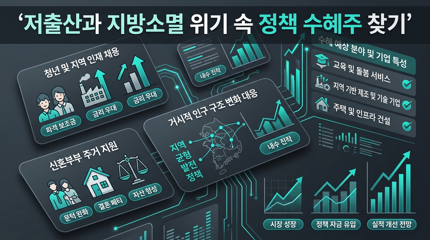 저출산과 지방소멸 위기 속 정책 수혜주 찾기