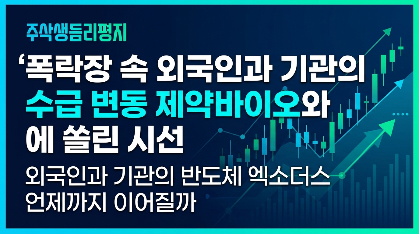 폭락장 속 외국인과 기관의 수급 변동: 제약바이오와 NAVER에 쏠린 시선