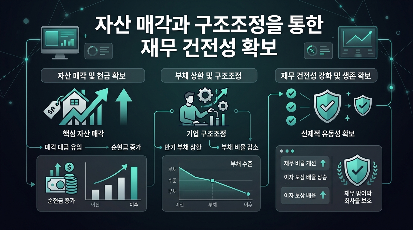 자산 매각과 구조조정을 통한 재무 건전성 확보