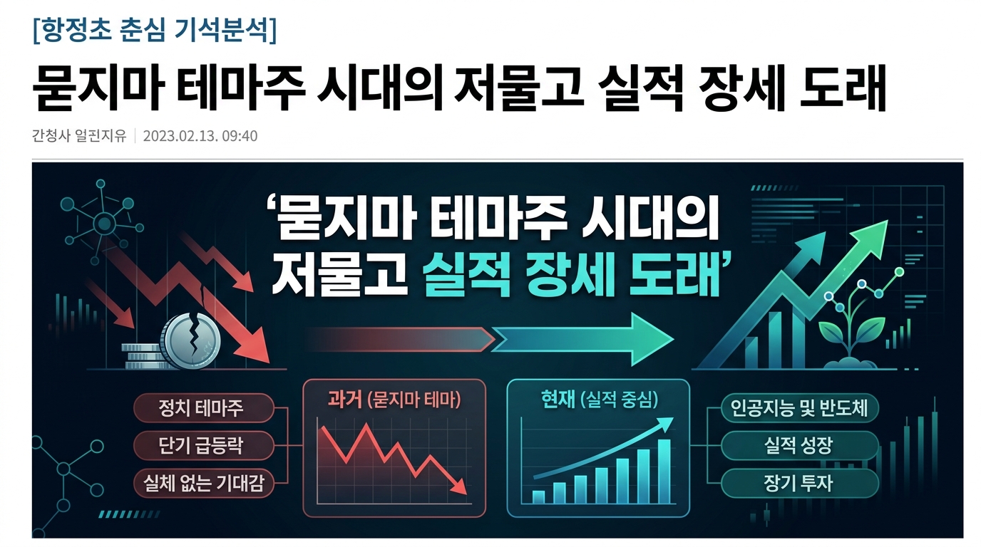 묻지마 테마주 시대의 저물고 실적 장세 도래