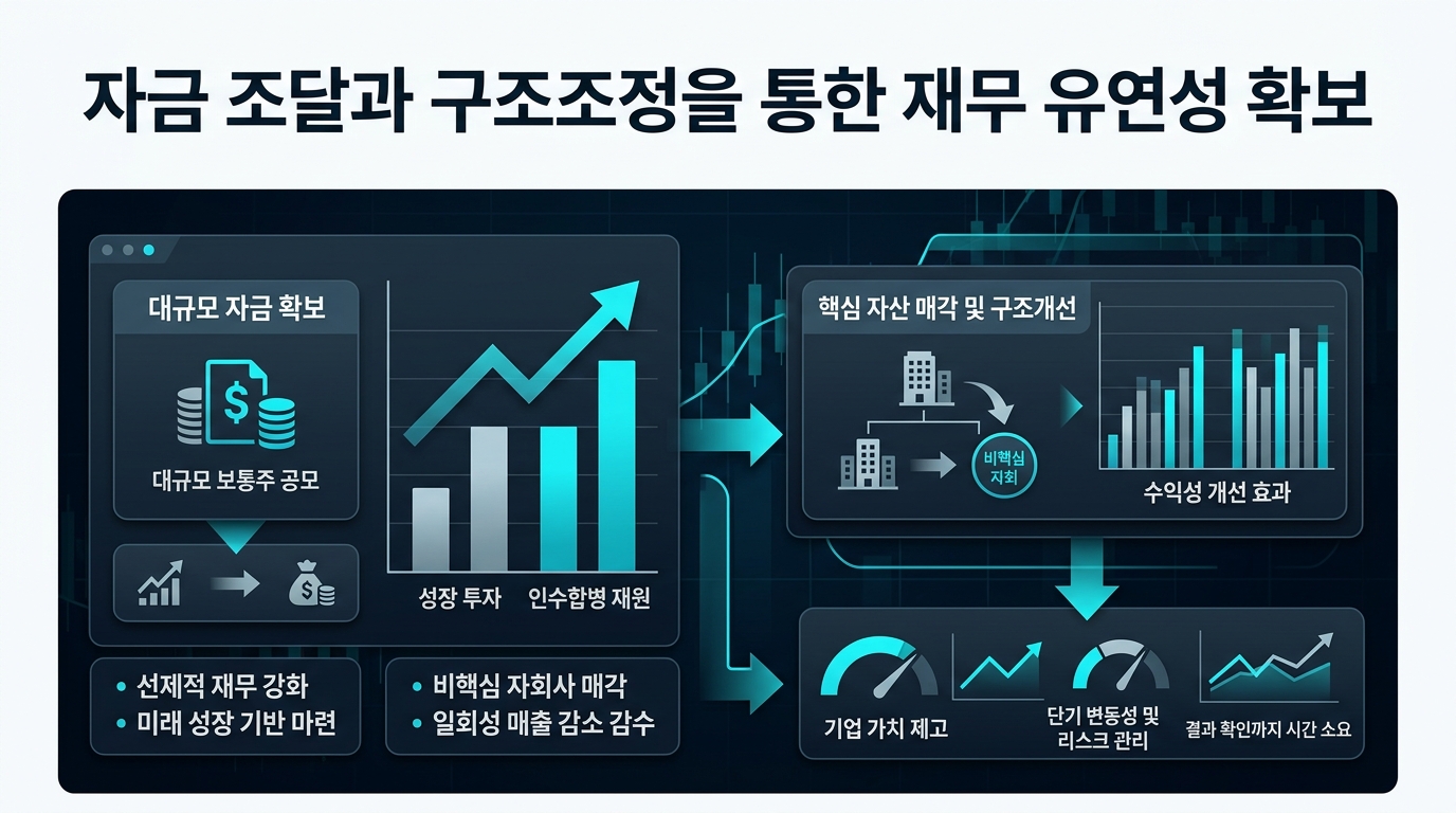 자금 조달과 구조조정을 통한 재무 유연성 확보