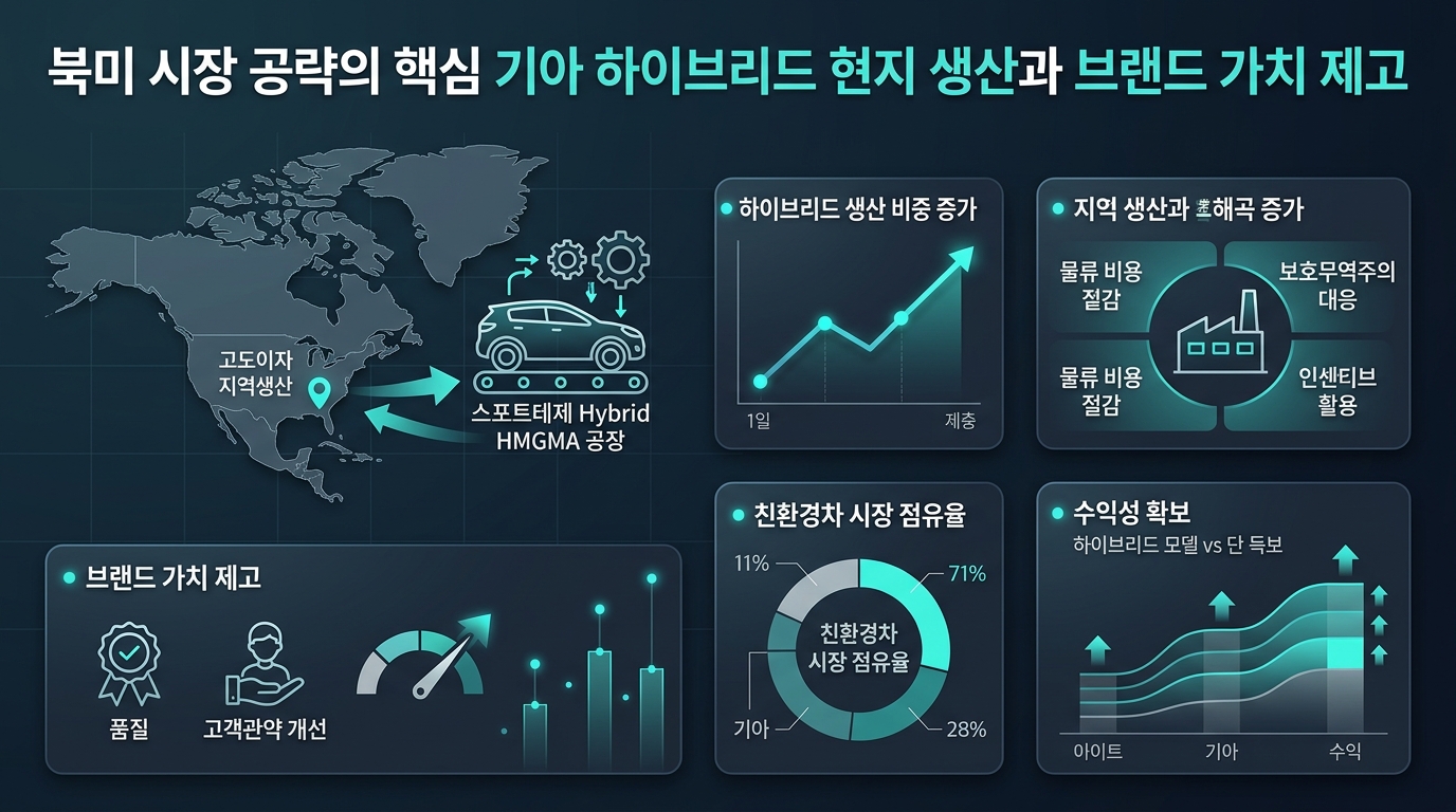 북미 시장 공략의 핵심, 기아 하이브리드 현지 생산과 브랜드 가치 제고