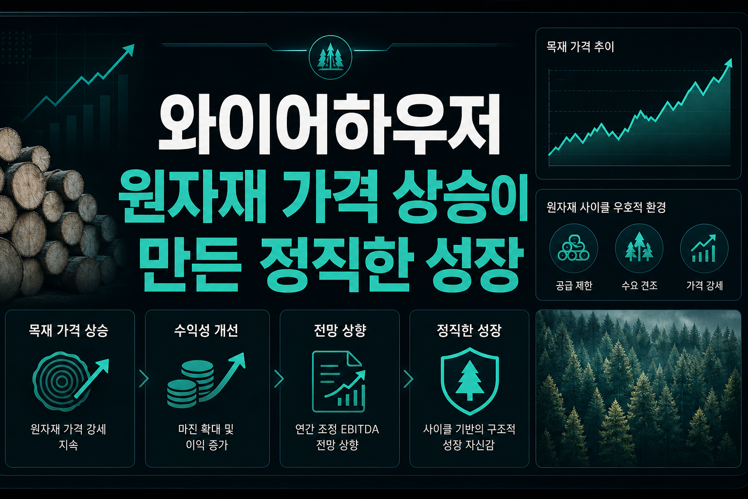 와이어하우저, 원자재 가격 상승이 만든 정직한 성장