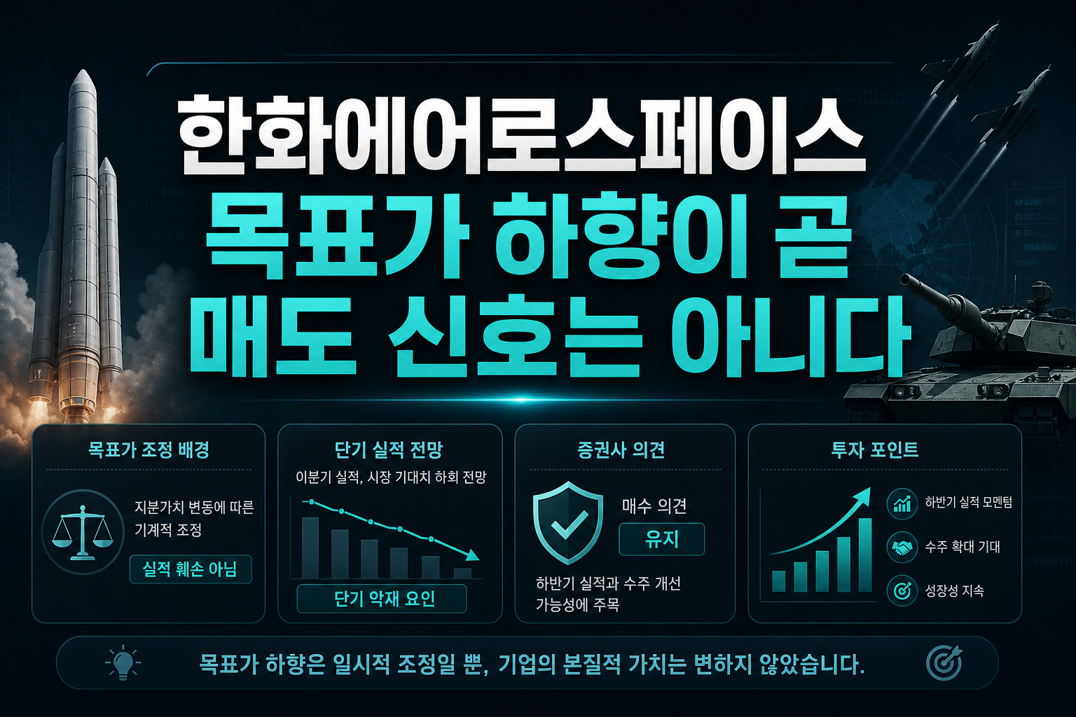 한화에어로스페이스, 목표가 하향이 곧 매도 신호는 아니다