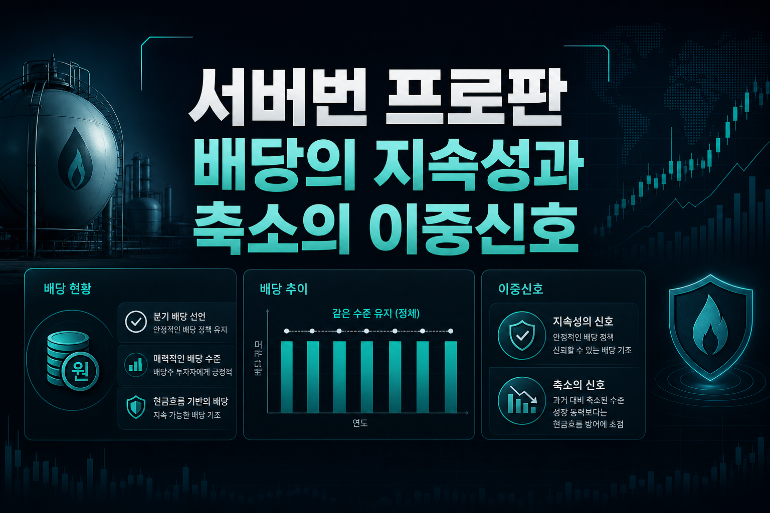서버번 프로판, 배당의 지속성과 축소의 이중신호