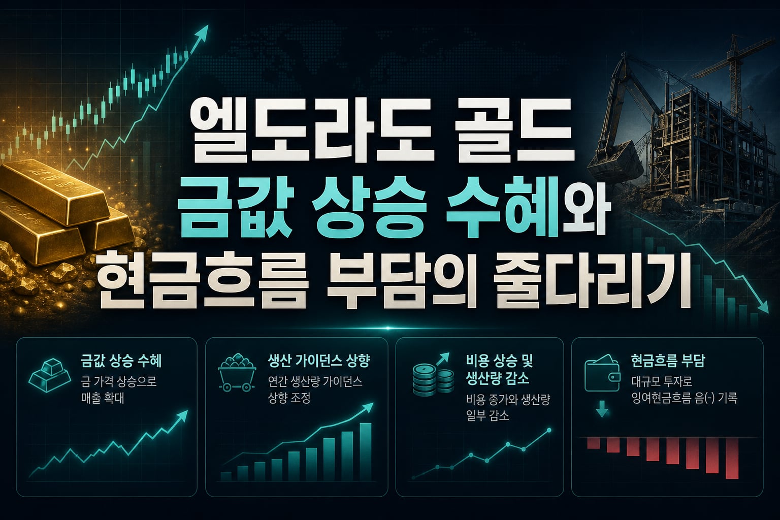 엘도라도 골드, 금값 상승 수혜와 현금흐름 부담의 줄다리기