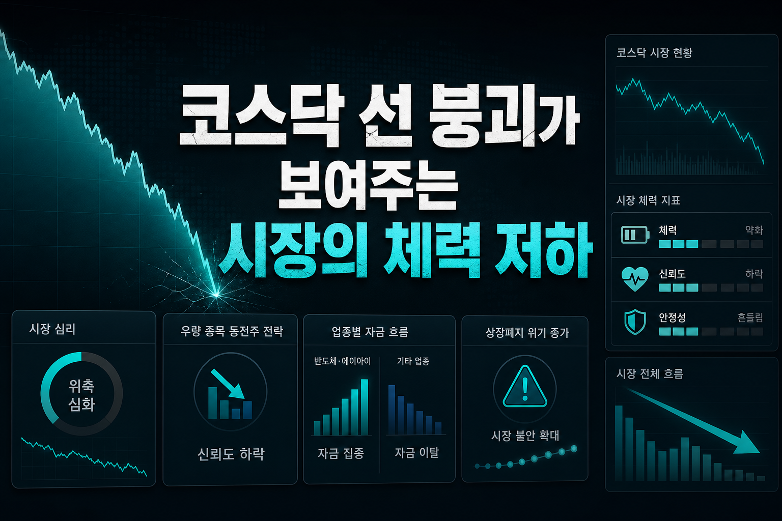 코스닥 800선 붕괴가 보여주는 시장의 체력 저하
