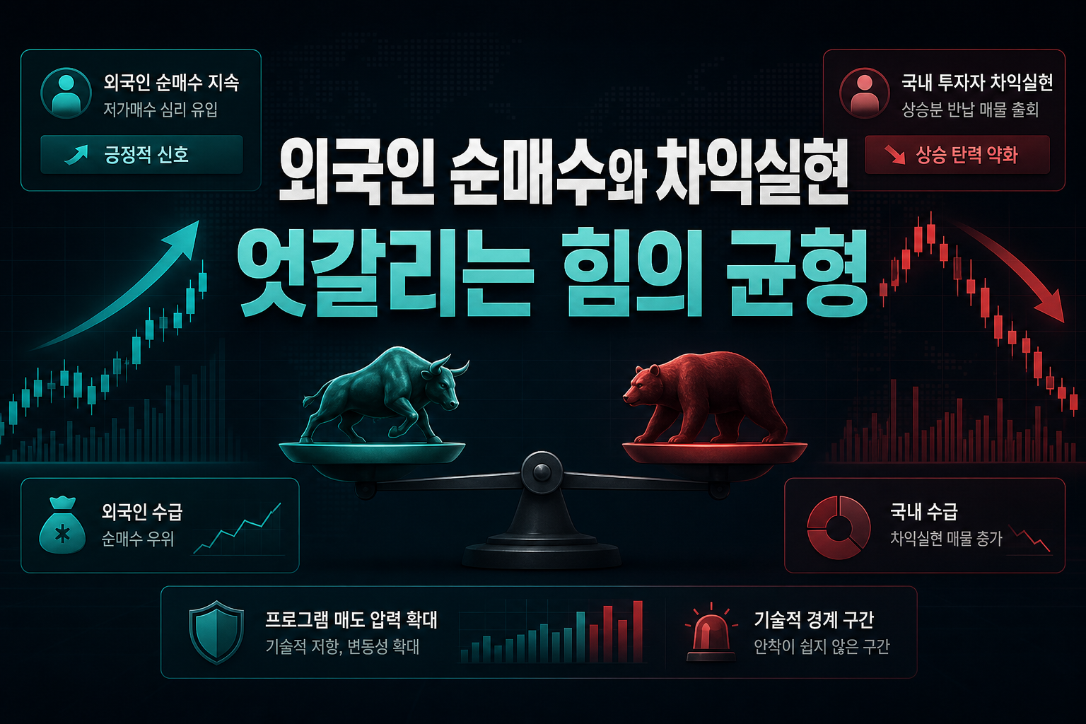 외국인 순매수와 차익실현, 엇갈리는 힘의 균형