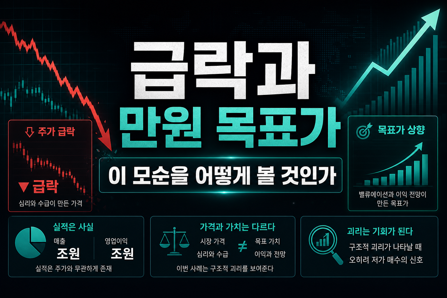 47% 급락과 470만원 목표가, 이 모순을 어떻게 볼 것인가