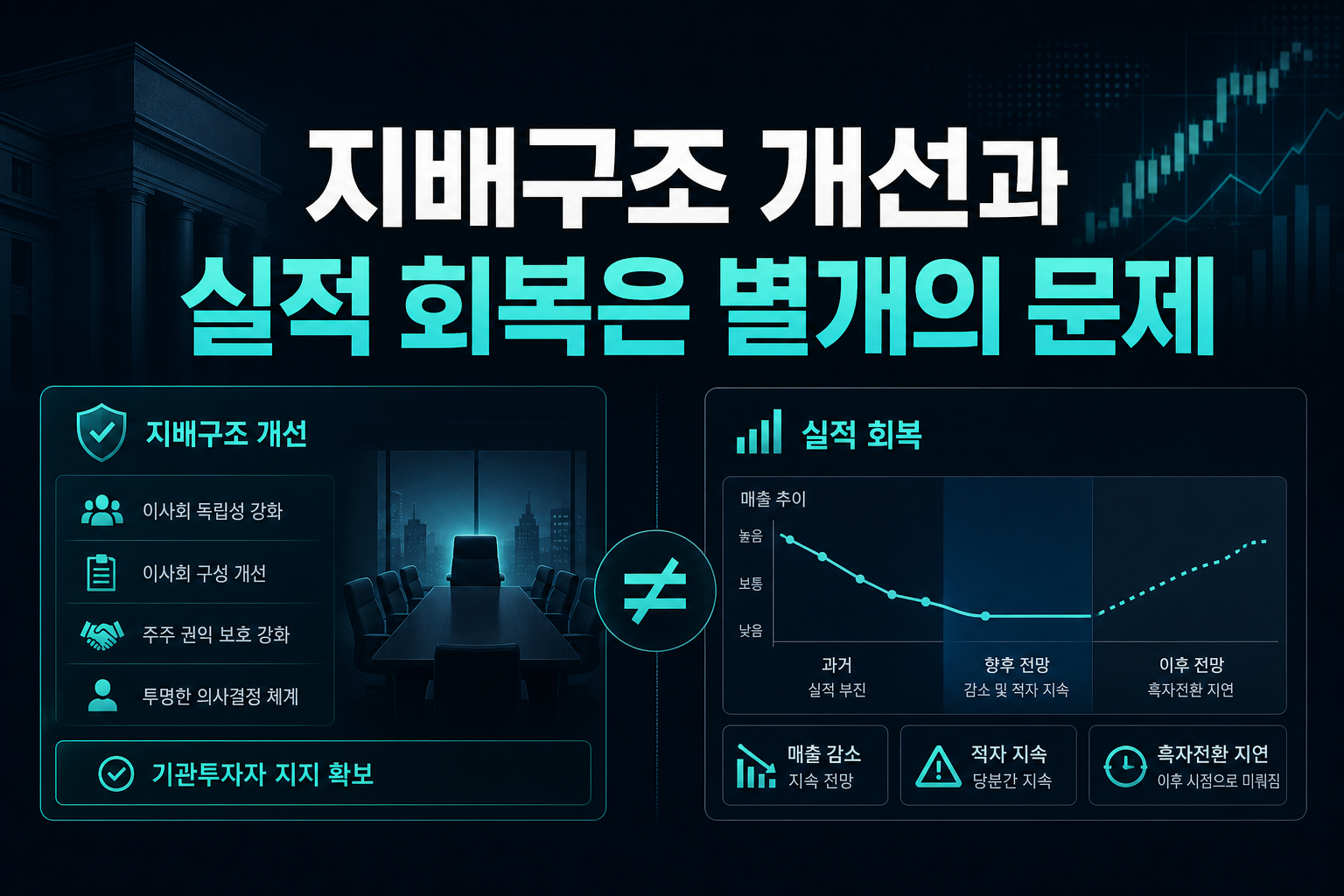 지배구조 개선과 실적 회복은 별개의 문제