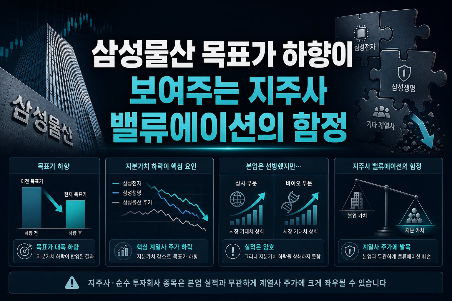 삼성물산 목표가 하향이 보여주는 지주사 밸류에이션의 함정