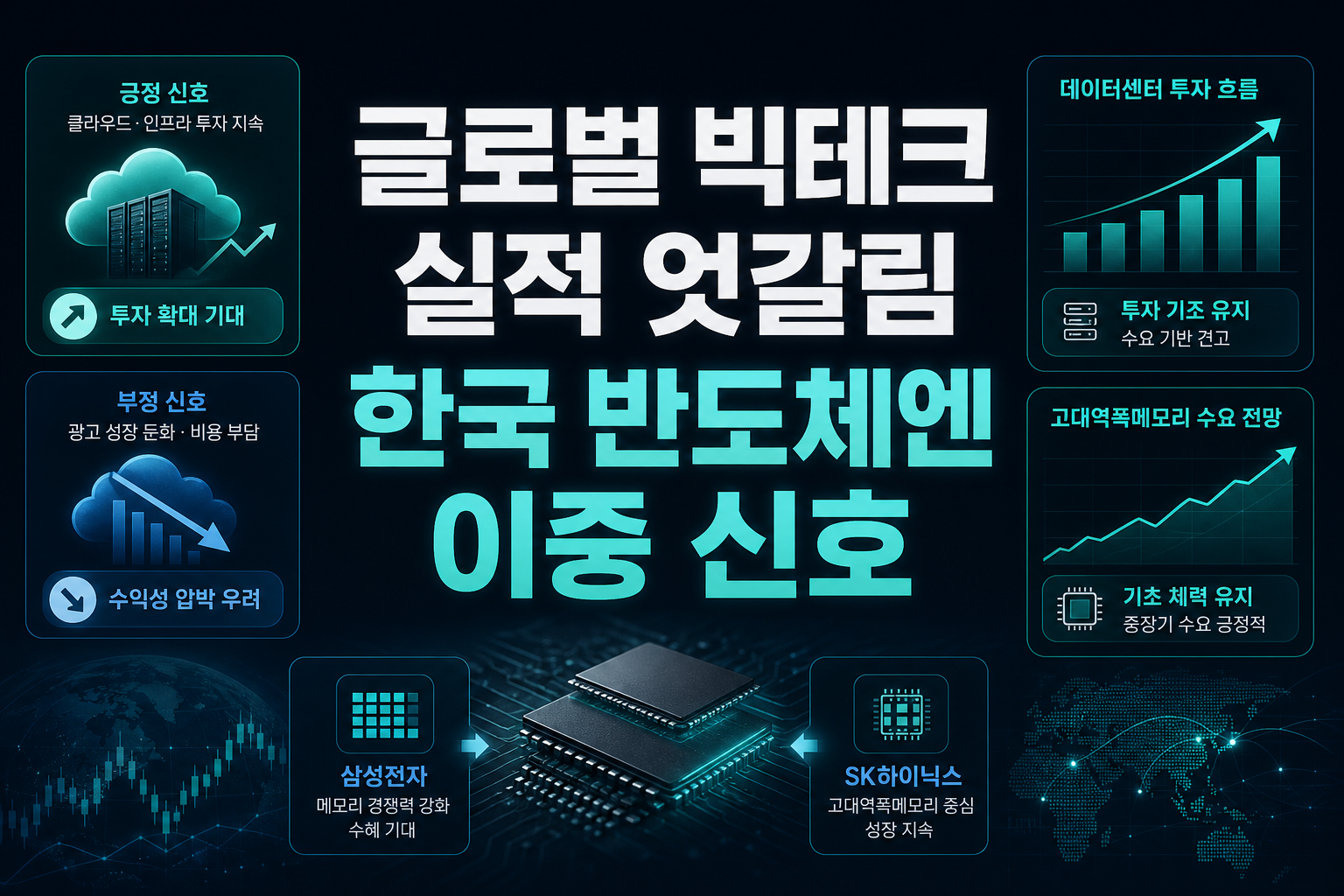 글로벌 빅테크 실적 엇갈림, 한국 반도체엔 이중 신호