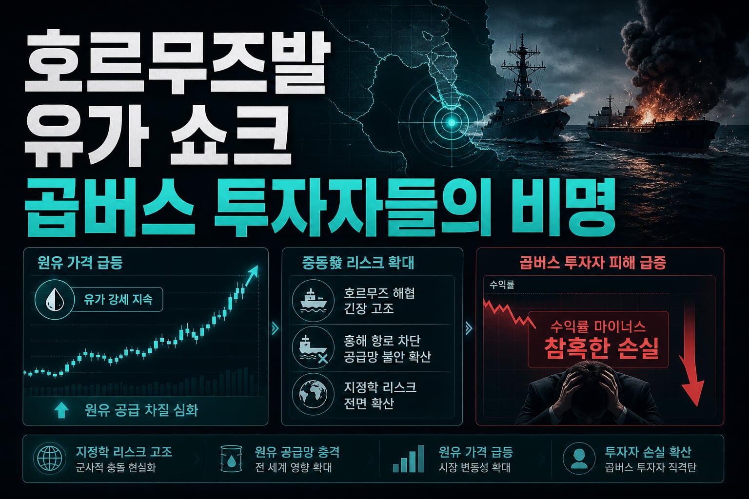 호르무즈발 유가 쇼크, 곱버스 투자자들의 비명