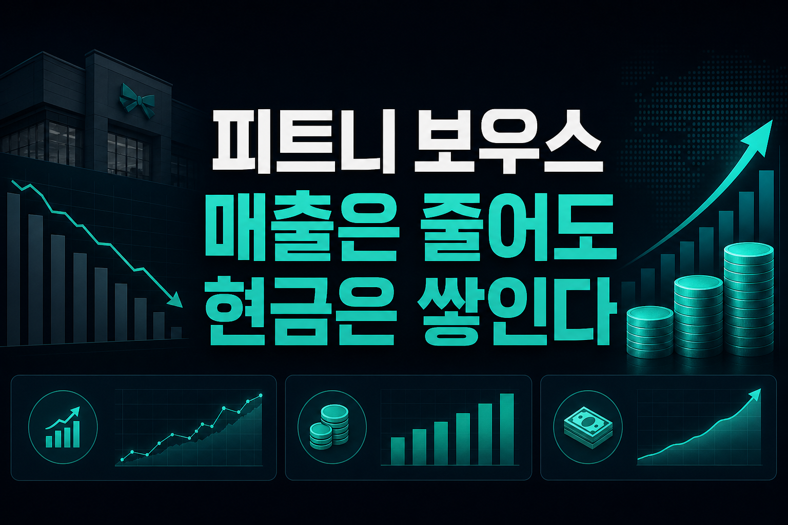 피트니 보우스, 매출은 줄어도 현금은 쌓인다