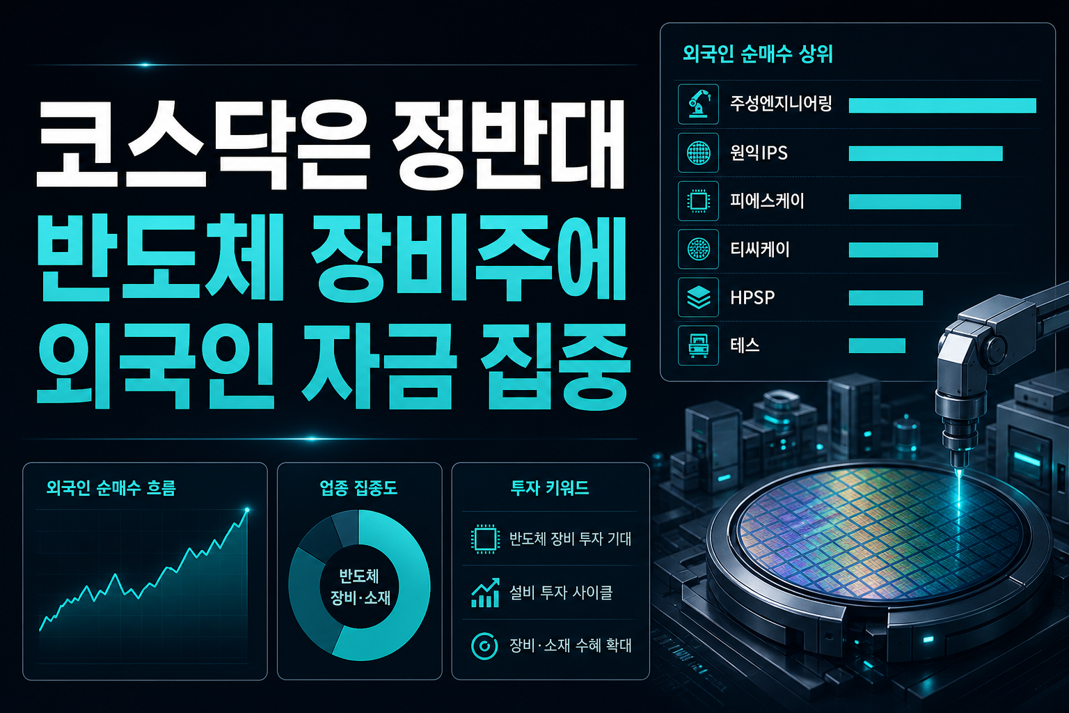 코스닥은 정반대, 반도체 장비주에 외국인 자금 집중