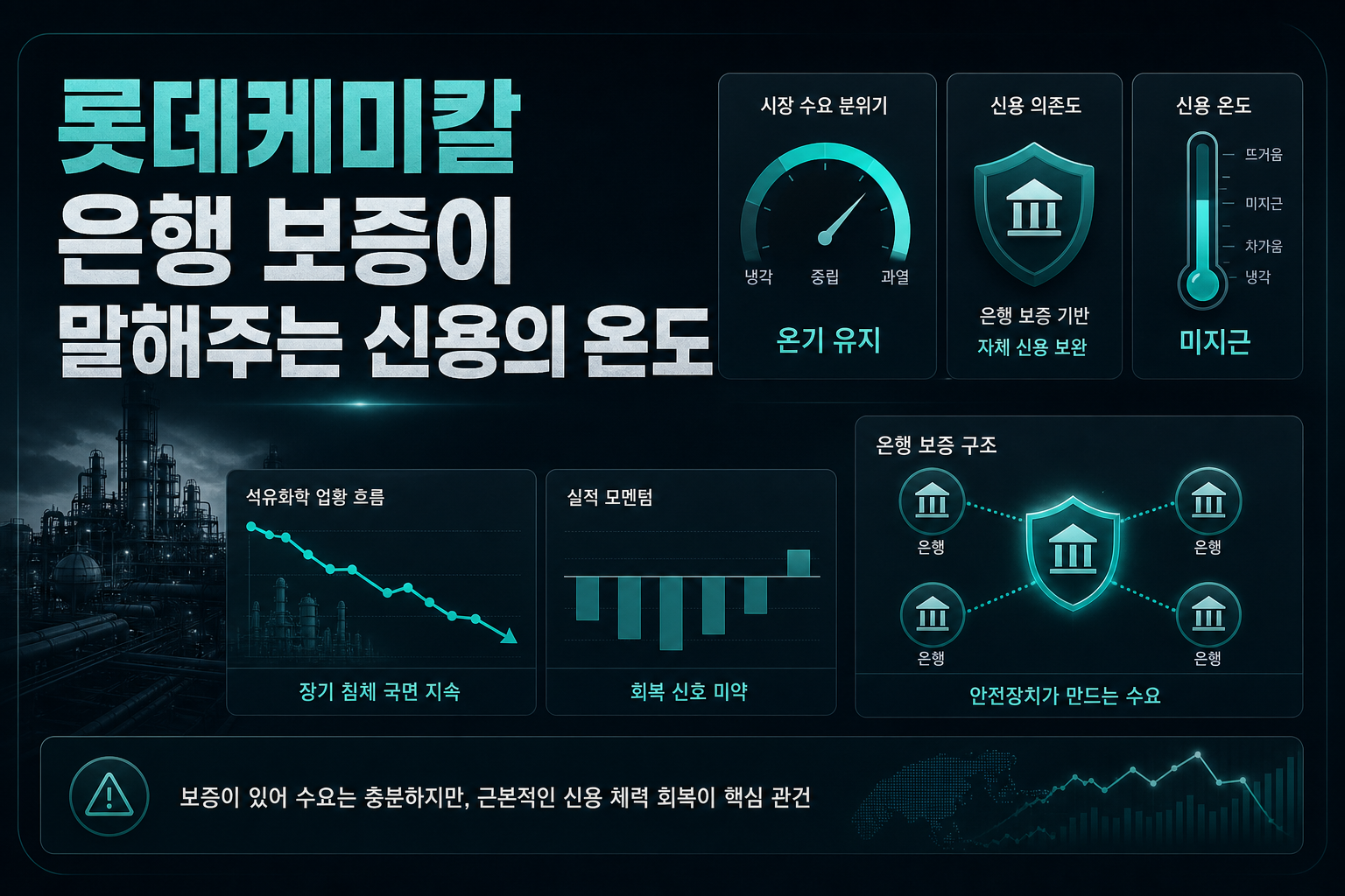 롯데케미칼, 은행 보증이 말해주는 신용의 온도