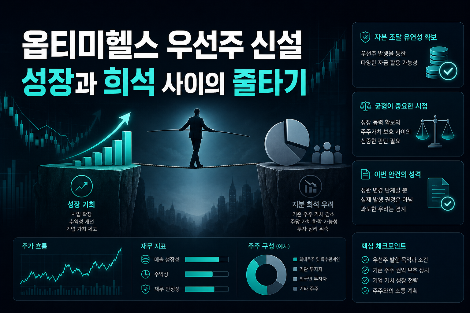 옵티미헬스 우선주 신설, 성장과 희석 사이의 줄타기