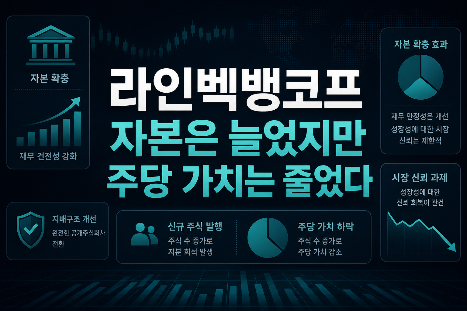 라인벡뱅코프, 자본은 늘었지만 주당 가치는 줄었다
