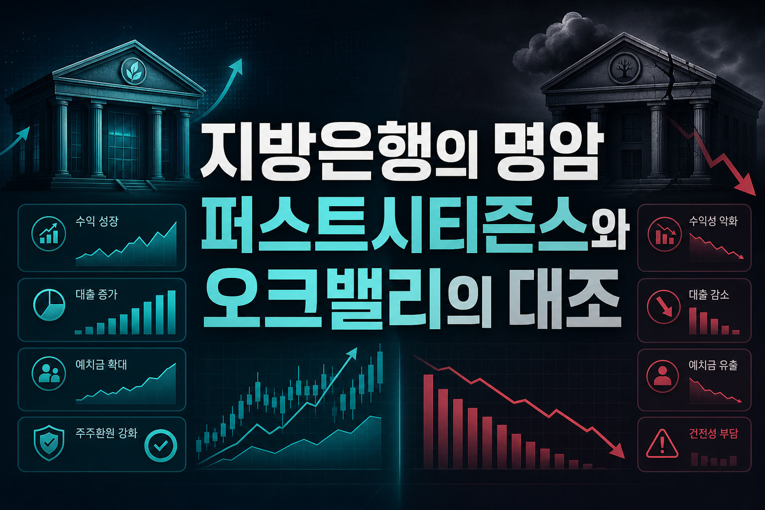지방은행의 명암, 퍼스트시티즌스와 오크밸리의 대조