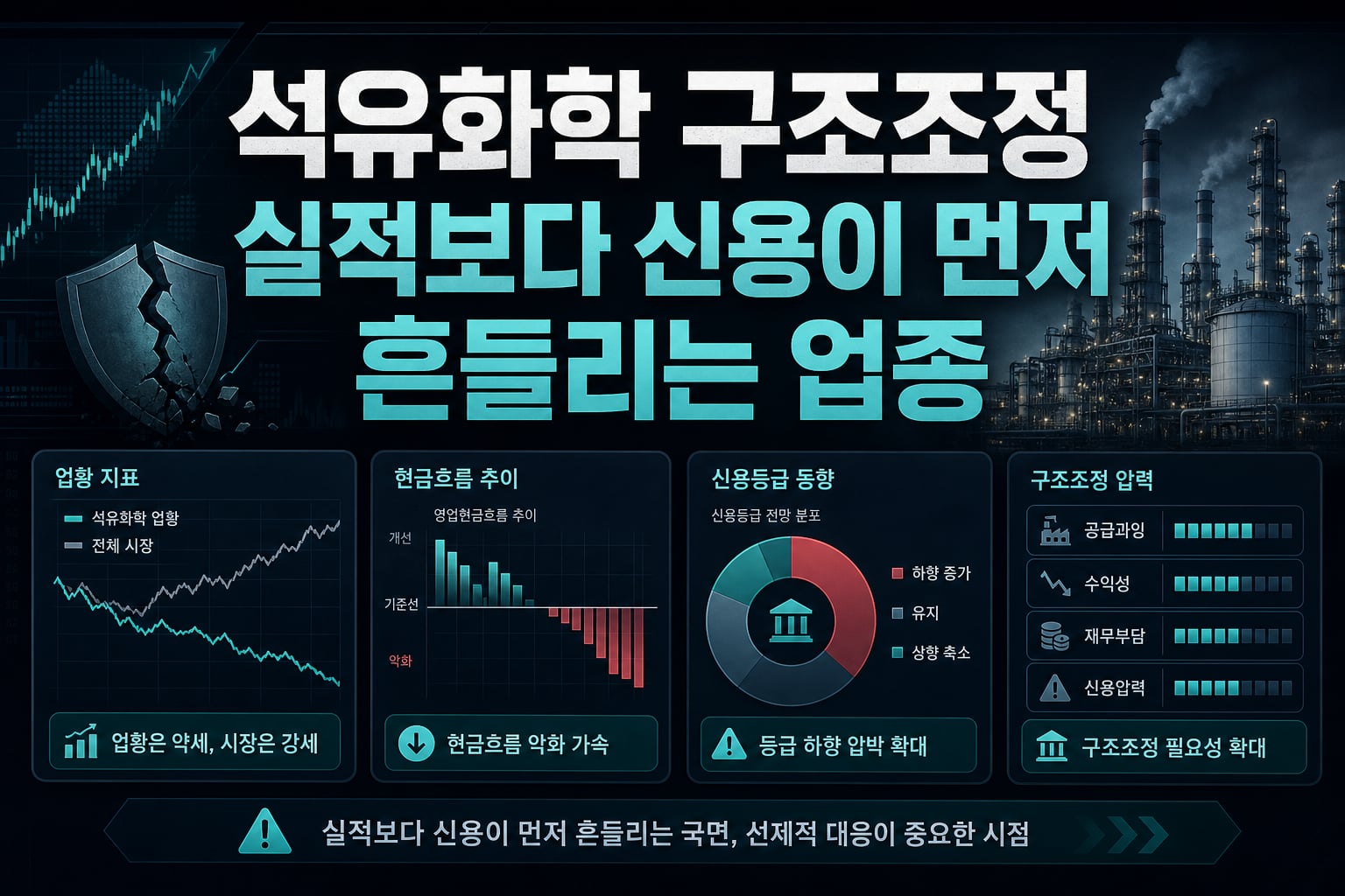 석유화학 구조조정, 실적보다 신용이 먼저 흔들리는 업종