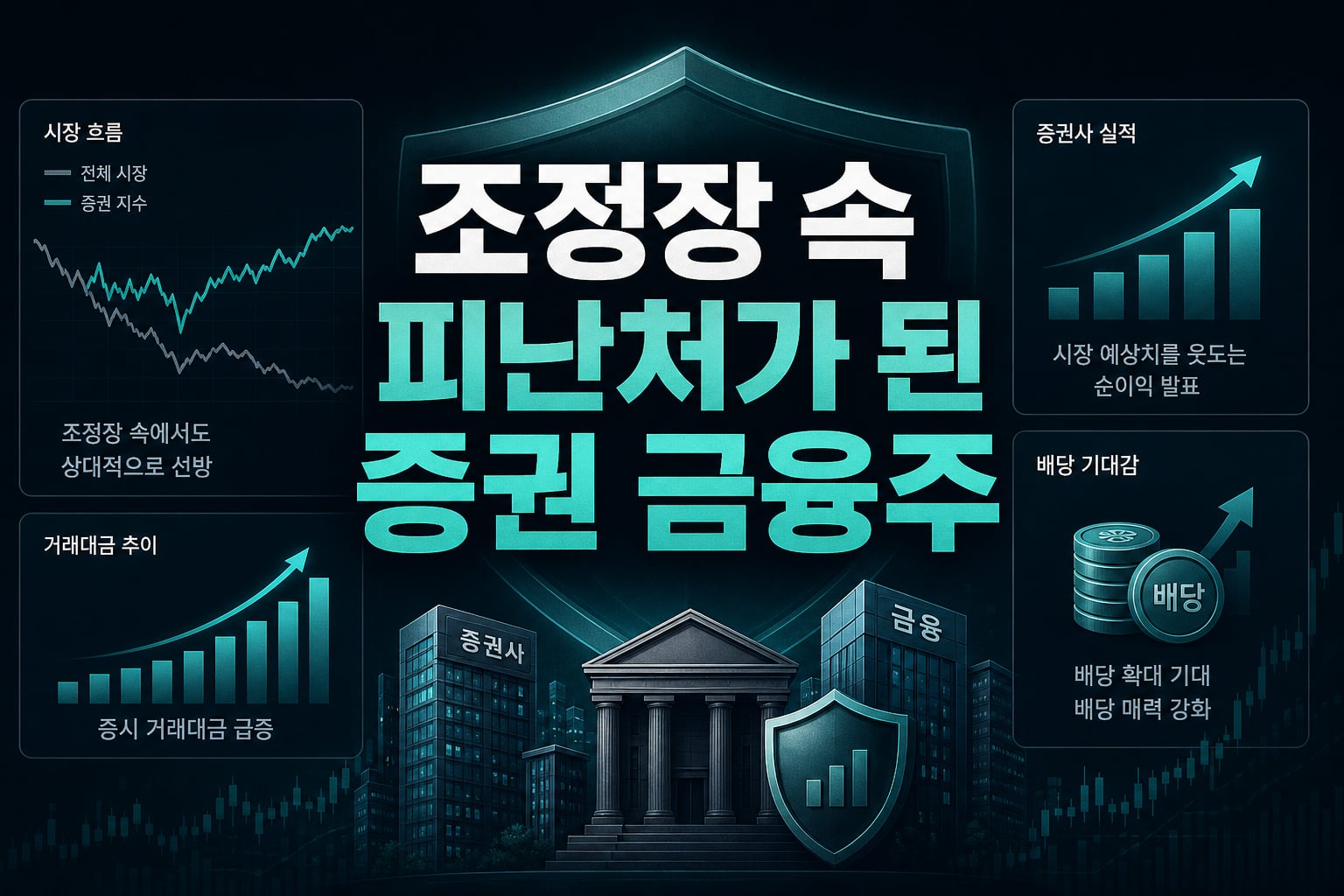 조정장 속 피난처가 된 증권·금융주