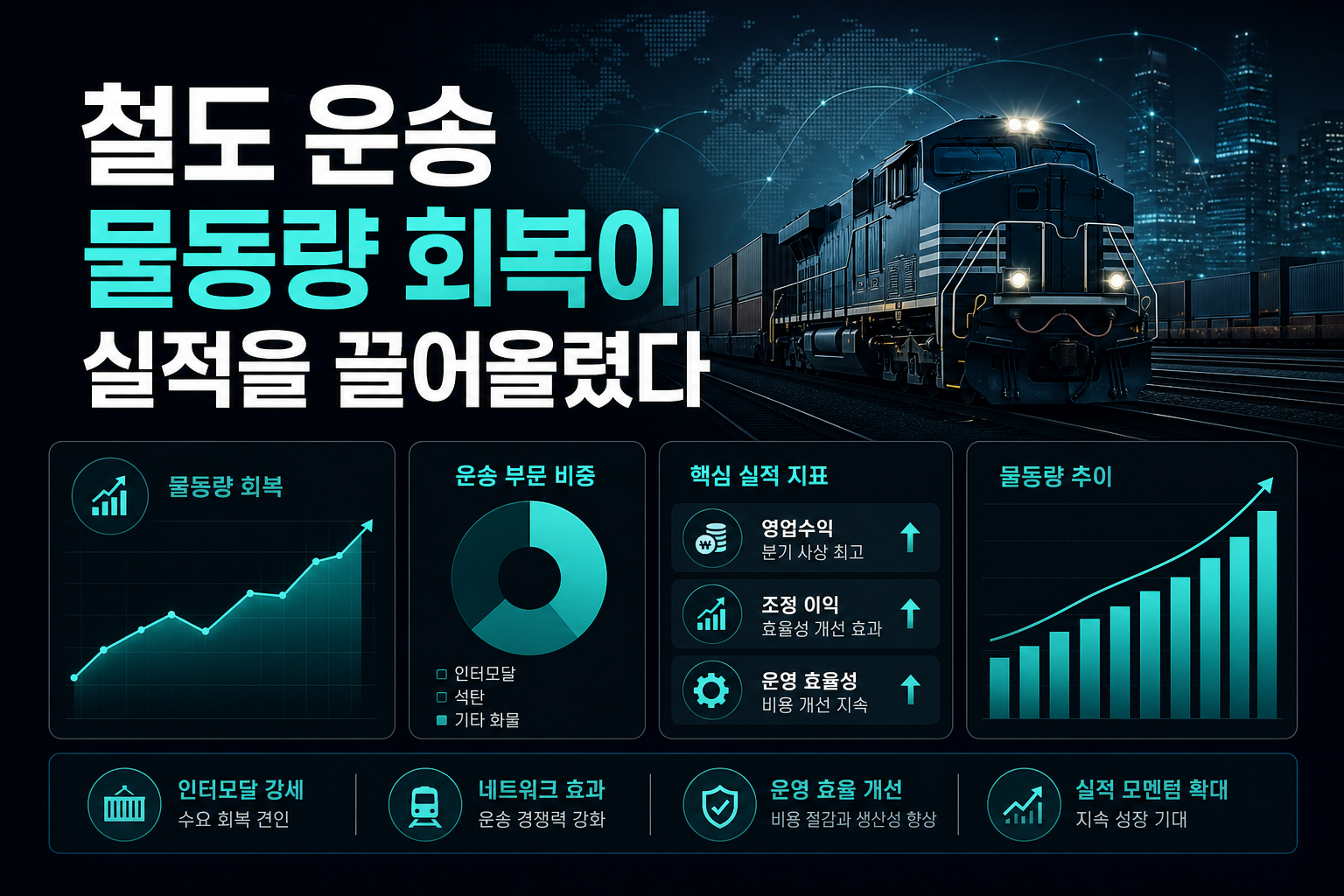 철도 운송, 물동량 회복이 실적을 끌어올렸다