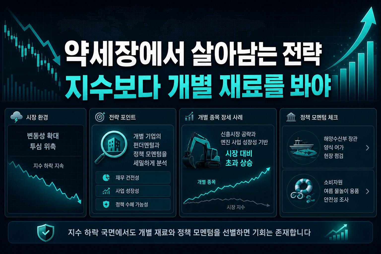 약세장에서 살아남는 전략, 지수보다 개별 재료를 봐야
