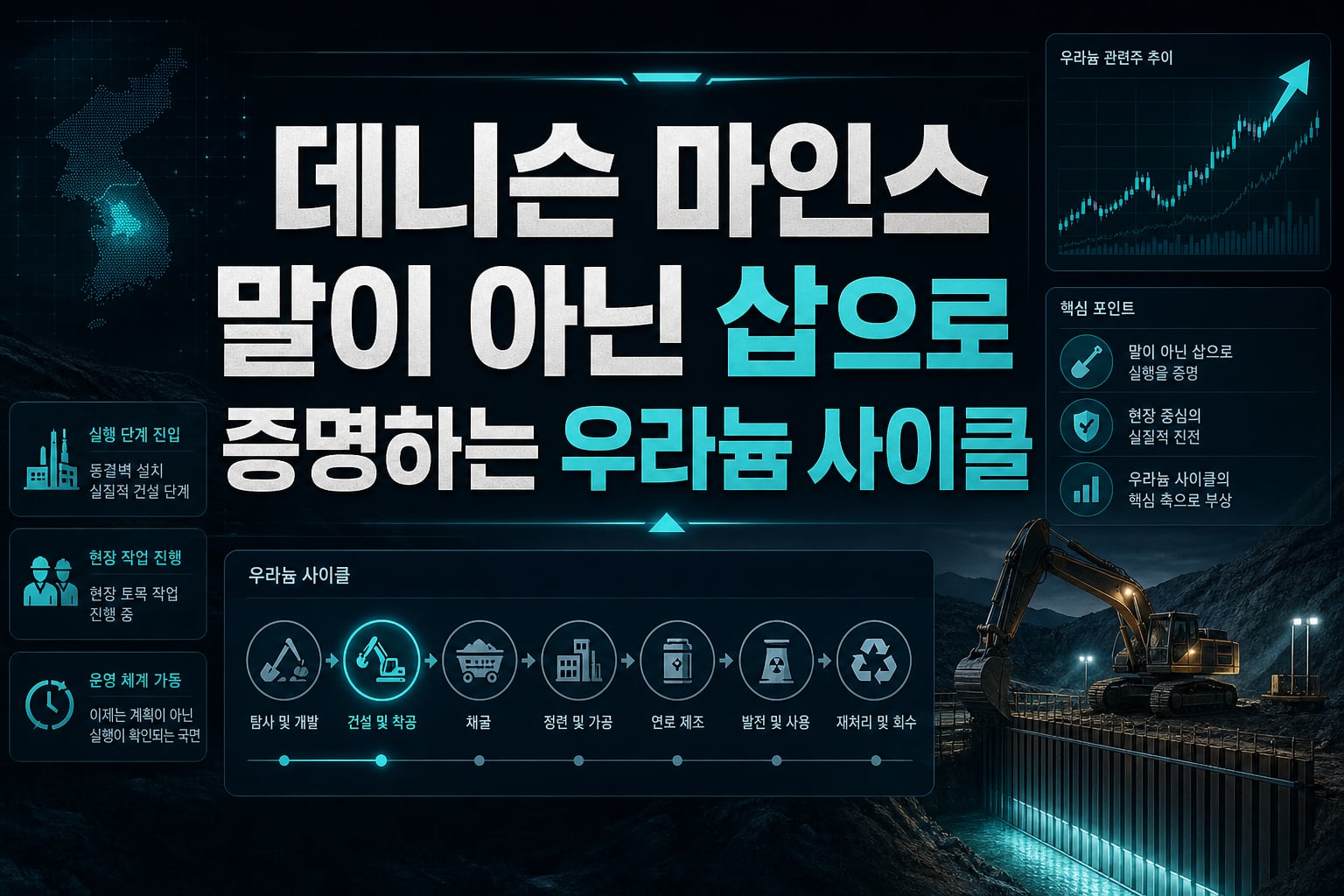 데니슨 마인스, 말이 아닌 삽으로 증명하는 우라늄 사이클